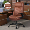 Executive Office Chair, Desk Chair with Flip-Up Armrests, Ergonomic Office Chairs with Adjustable Headrest Height, Suitable for a Variety of Body Shapes, Brown