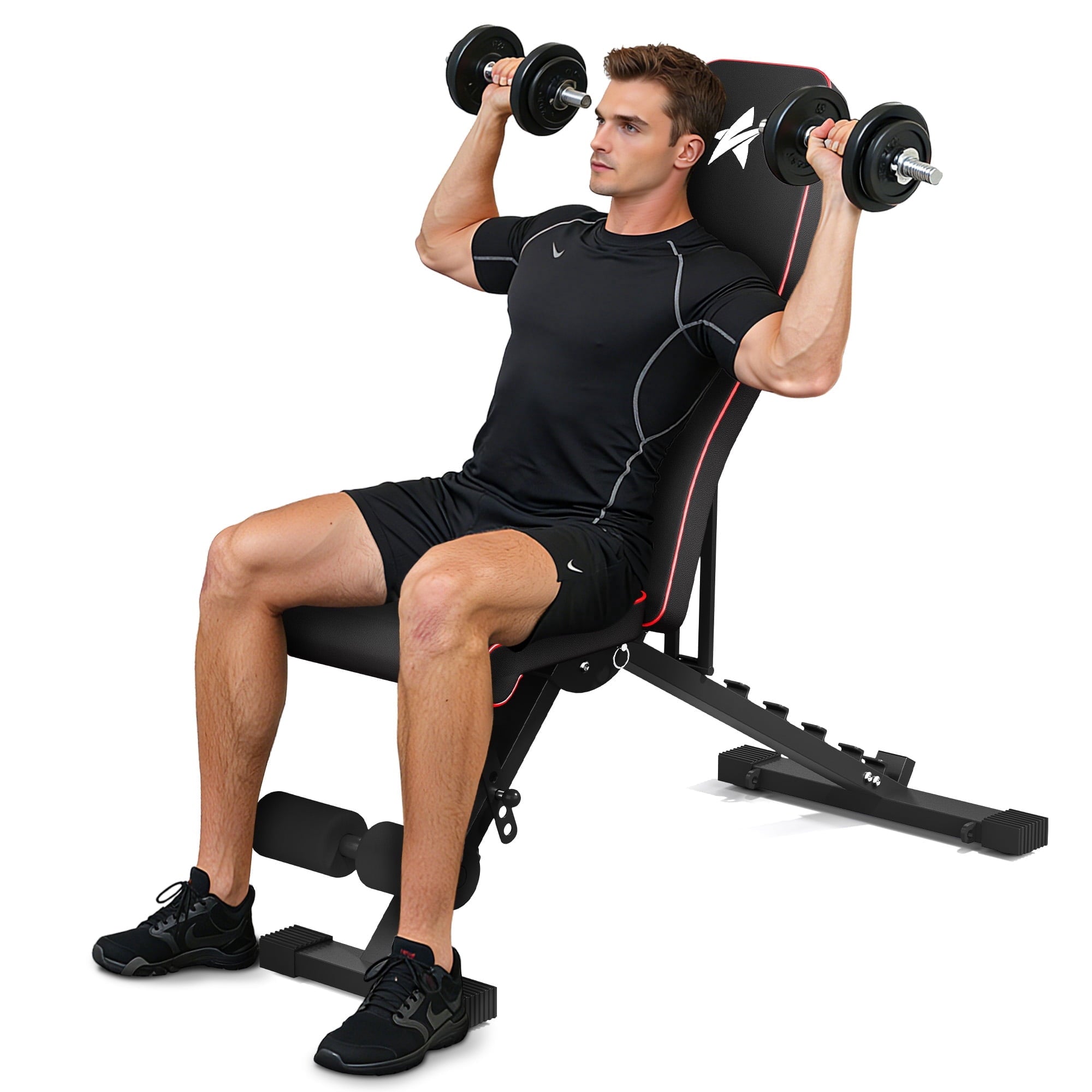 FASTES Adjustable Weight Bench, Strength Training Workout Bench for Home Gym up to 6.2' , 800lbs Weight Capacity