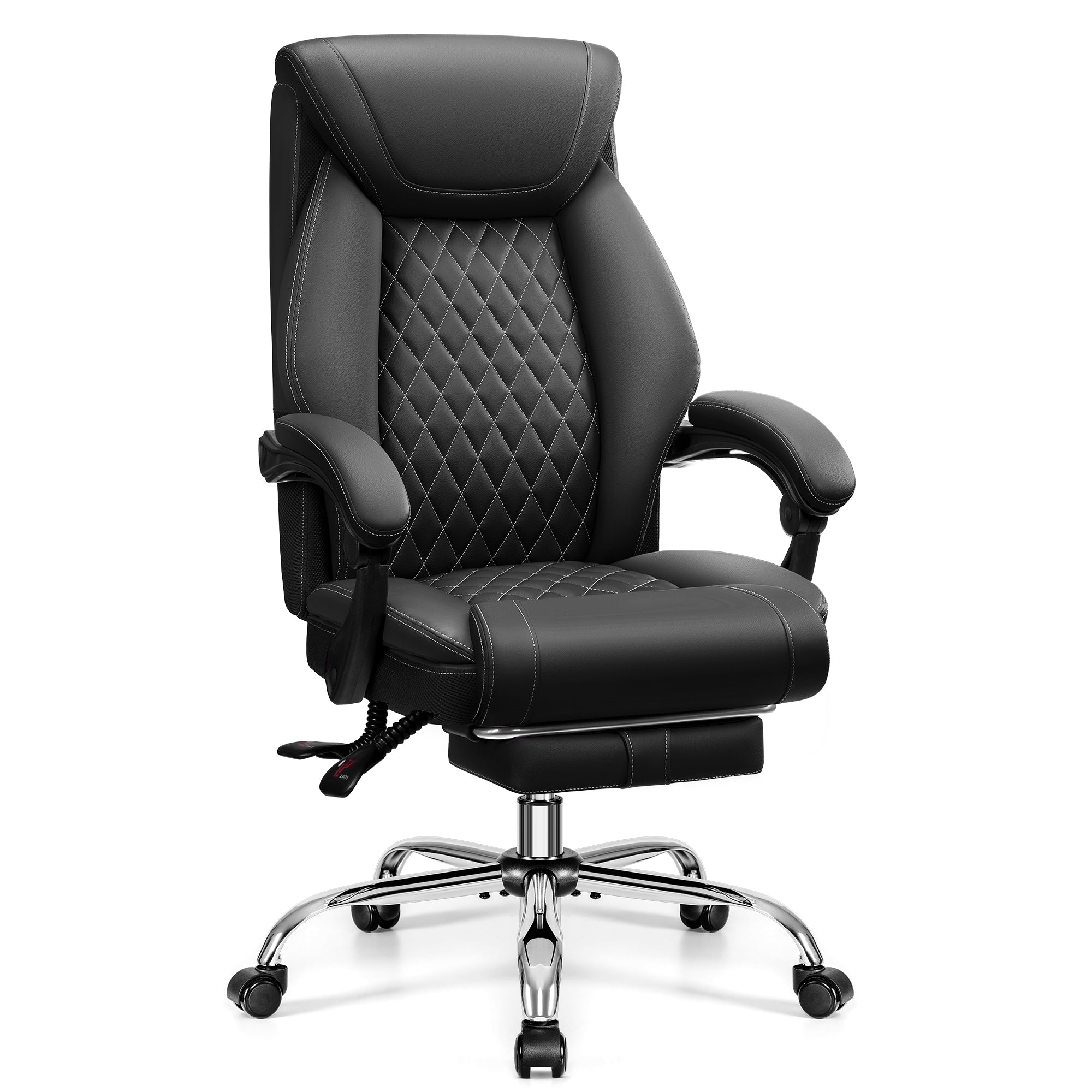 FASTES Office Chair, Desk Chairs Adjustable High Back, Ergonomic Executive Computer Chair Lumbar Support, Big and Tall Gaming Chair with Footrest, Suitable for Home and Office, Black